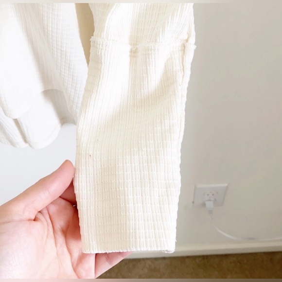 Free People white Thermal Knit Textured Flowy Tunic Top - Picture 5 of 14